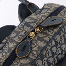 Christian Dior Trotter Canvas Double Saddle Hand Bag Navy Gold Tone Auth ka6207-28
