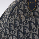Christian Dior Trotter Canvas Double Saddle Hand Bag Navy Gold Tone Auth ka6207-6