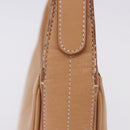 BURBERRY Shoulder Bag Leather Beige Silver Auth ka6209-8