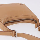 BURBERRY Shoulder Bag Leather Beige Silver Auth ka6209-15