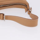 BURBERRY Shoulder Bag Leather Beige Silver Auth ka6209-10