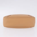 BURBERRY Shoulder Bag Leather Beige Silver Auth ka6209-9