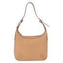 BURBERRY Shoulder Bag Leather Beige Silver Auth ka6209-13