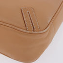 BURBERRY Shoulder Bag Leather Beige Silver Auth ka6209-21