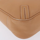 BURBERRY Shoulder Bag Leather Beige Silver Auth ka6209-22