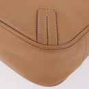 BURBERRY Shoulder Bag Leather Beige Silver Auth ka6209-23