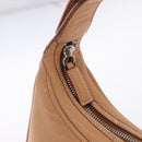 BURBERRY Shoulder Bag Leather Beige Silver Auth ka6209-25