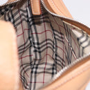 BURBERRY Shoulder Bag Leather Beige Silver Auth ka6209-26