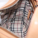 BURBERRY Shoulder Bag Leather Beige Silver Auth ka6209-27