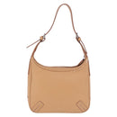 BURBERRY Shoulder Bag Leather Beige Silver Auth ka6209-4