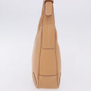 BURBERRY Shoulder Bag Leather Beige Silver Auth ka6209-6