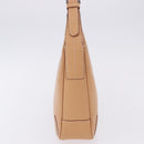 BURBERRY Shoulder Bag Leather Beige Silver Auth ka6209-7