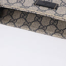 GUCCI GG Supreme Shoulder Bag PVC Navy Silver 201538 Auth ka6210-15
