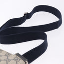 GUCCI GG Supreme Shoulder Bag PVC Navy Silver 201538 Auth ka6210-17