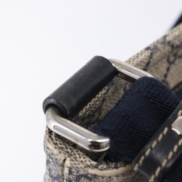 GUCCI GG Supreme Shoulder Bag PVC Navy Silver 201538 Auth ka6210
