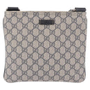 GUCCI GG Supreme Shoulder Bag PVC Navy Silver 201538 Auth ka6210-13