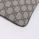 GUCCI GG Supreme Shoulder Bag PVC Navy Silver 201538 Auth ka6210-24