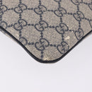 GUCCI GG Supreme Shoulder Bag PVC Navy Silver 201538 Auth ka6210-25