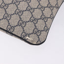 GUCCI GG Supreme Shoulder Bag PVC Navy Silver 201538 Auth ka6210-26
