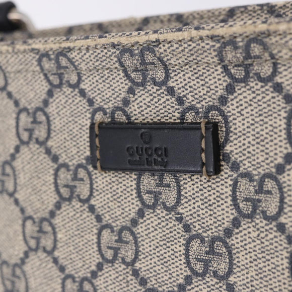 GUCCI GG Supreme Shoulder Bag PVC Navy Silver 201538 Auth ka6210