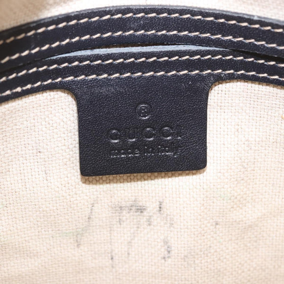 GUCCI GG Supreme Shoulder Bag PVC Navy Silver 201538 Auth ka6210