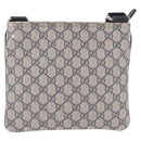 GUCCI GG Supreme Shoulder Bag PVC Navy Silver 201538 Auth ka6210-2