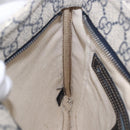 GUCCI GG Supreme Shoulder Bag PVC Navy Silver 201538 Auth ka6210-31
