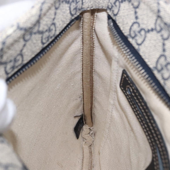 GUCCI GG Supreme Shoulder Bag PVC Navy Silver 201538 Auth ka6210