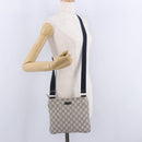 GUCCI GG Supreme Shoulder Bag PVC Navy Silver 201538 Auth ka6210-34