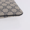 GUCCI GG Supreme Shoulder Bag PVC Navy Silver 201538 Auth ka6210-6