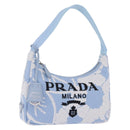 PRADA Hand Bag Canvas Blue Silver Auth ka6211V-1