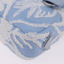 PRADA Hand Bag Canvas Blue Silver Auth ka6211V-15