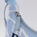 PRADA Hand Bag Canvas Blue Silver Auth ka6211V-20
