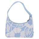 PRADA Hand Bag Canvas Blue Silver Auth ka6211V-3