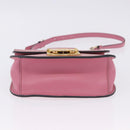 Miu Miu Madras Chain Shoulder Bag Leather Pink Gold Tone Auth ka6212-13