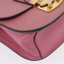 Miu Miu Madras Chain Shoulder Bag Leather Pink Gold Tone Auth ka6212-14