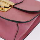 Miu Miu Madras Chain Shoulder Bag Leather Pink Gold Tone Auth ka6212-15