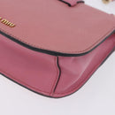 Miu Miu Madras Chain Shoulder Bag Leather Pink Gold Tone Auth ka6212-17