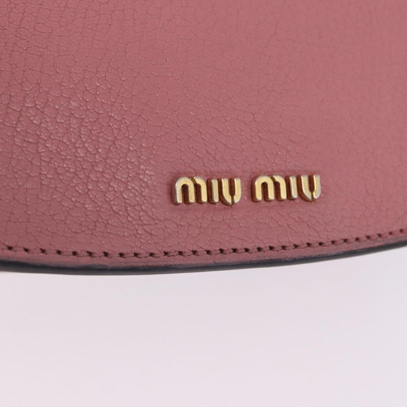 Miu Miu Madras Chain Shoulder Bag Leather Pink Gold Tone Auth ka6212