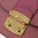 Miu Miu Madras Chain Shoulder Bag Leather Pink Gold Tone Auth ka6212-19