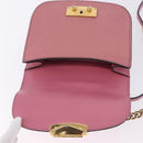 Miu Miu Madras Chain Shoulder Bag Leather Pink Gold Tone Auth ka6212-20