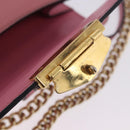 Miu Miu Madras Chain Shoulder Bag Leather Pink Gold Tone Auth ka6212-21