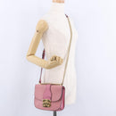 Miu Miu Madras Chain Shoulder Bag Leather Pink Gold Tone Auth ka6212-29