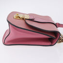 Miu Miu Madras Chain Shoulder Bag Leather Pink Gold Tone Auth ka6212-5