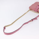 Miu Miu Madras Chain Shoulder Bag Leather Pink Gold Tone Auth ka6212-8