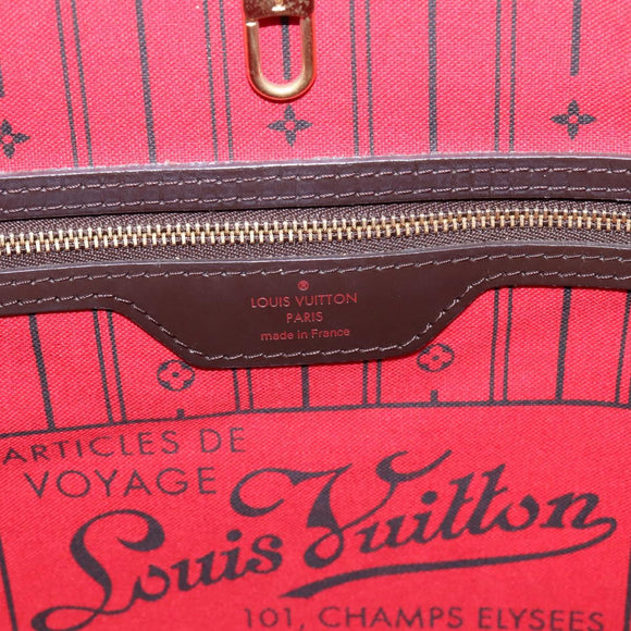 LOUIS VUITTON Damier Ebene Neverfull MM Tote Bag N51105 LV Auth ka6219