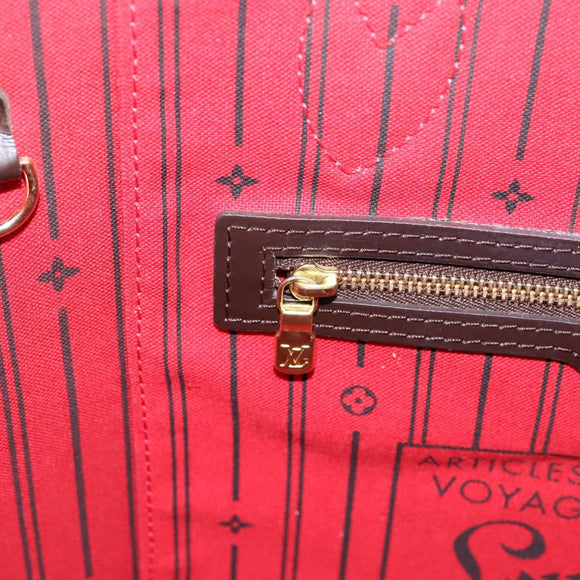LOUIS VUITTON Damier Ebene Neverfull MM Tote Bag N51105 LV Auth ka6219
