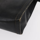 GUCCI Web Sherry Line Clutch Bag Leather Black Gold Auth ka622-11