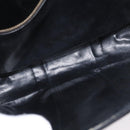 GUCCI Web Sherry Line Clutch Bag Leather Black Gold Auth ka622-14