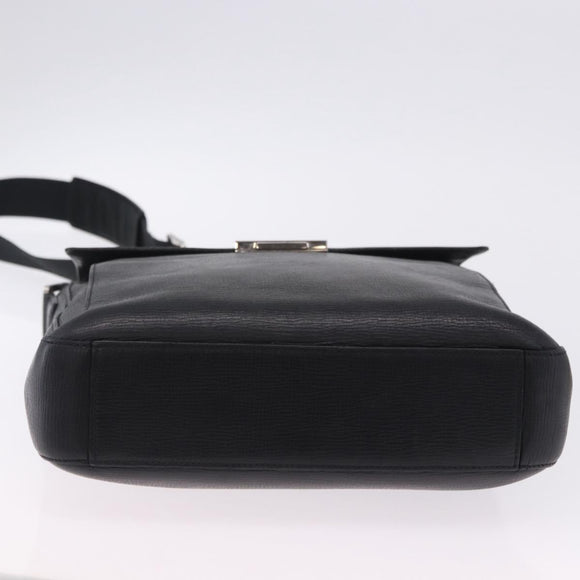 LOEWE Shoulder Bag Leather Black Silver Auth ka6220